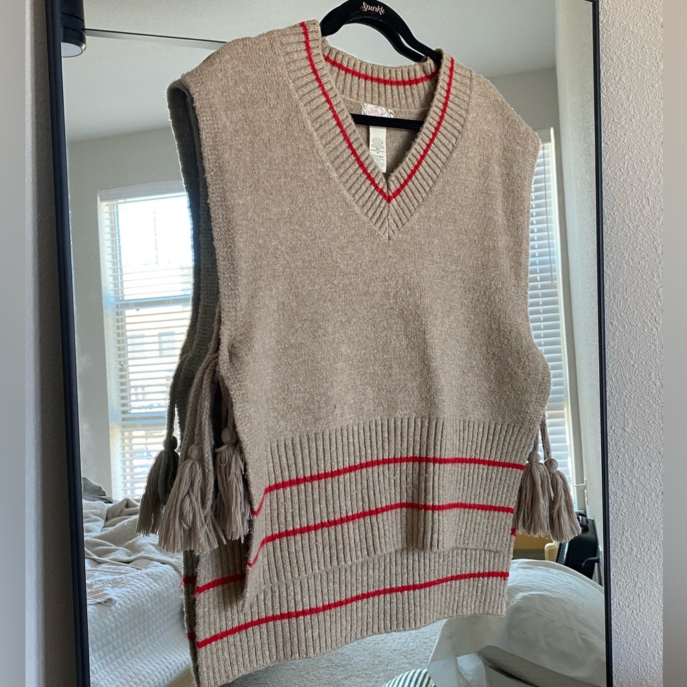 Free People Sweater Vest, Side Ties, One Size